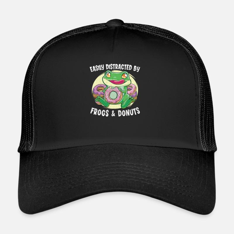 Donut Doughnut Frog Catcher Frog Hunter Funny Frog Trucker Cap