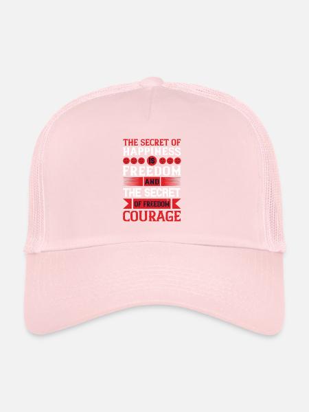 The secret of happiness is freedom, and the - Trucker Cap - pale pink - Front