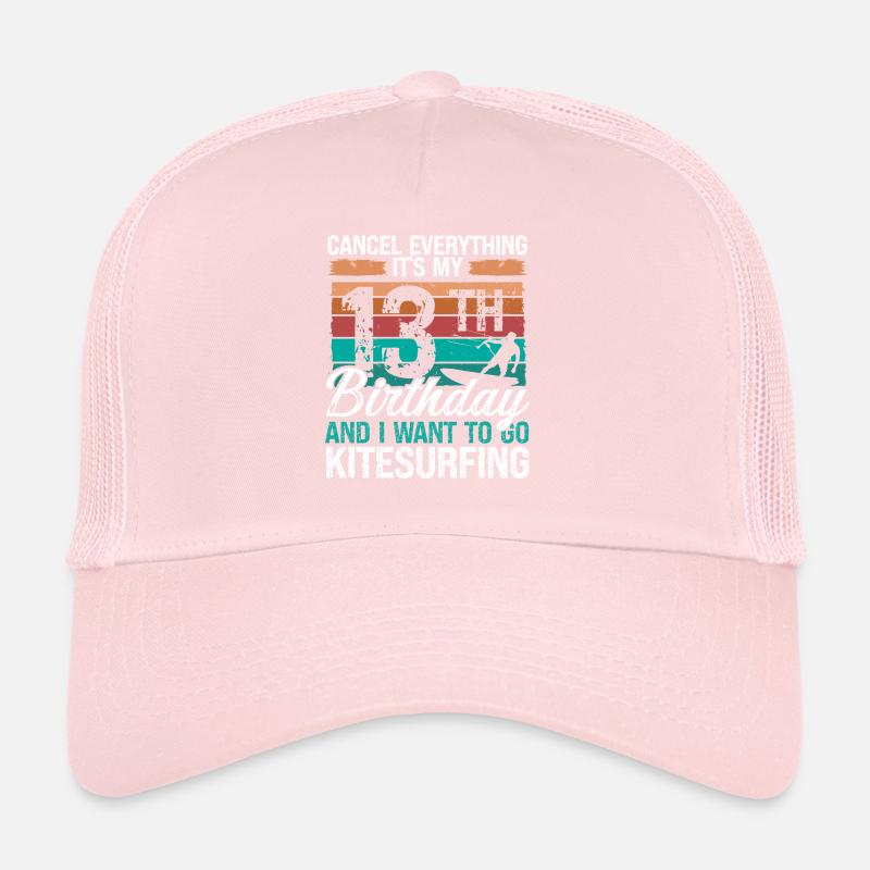 13 Birthday Kiteboarding Kitesurfer 13 Year Old Trucker Cap