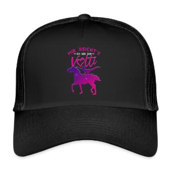 Mädchen Voltigieren Volti - Trucker Cap - Schwarz/Schwarz - Vorne