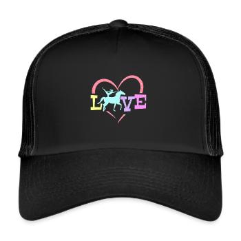 Mädchen Voltigieren Love Volti - Trucker Cap - Schwarz/Schwarz - Vorne
