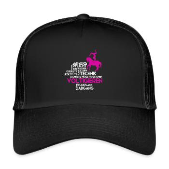 Mädchen Voltigieren Volti - Trucker Cap - Schwarz/Schwarz - Vorne