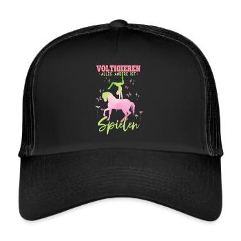 Mädchen Voltigieren Volti - Trucker Cap - Schwarz/Schwarz - Vorne