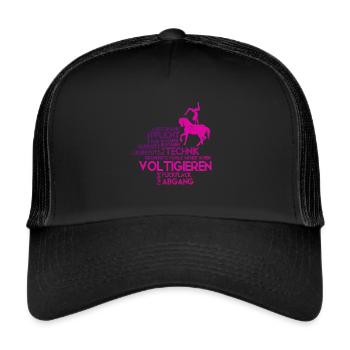 Mädchen Voltigieren Volti - Trucker Cap - Schwarz/Schwarz - Vorne