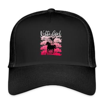 Mädchen Voltigieren Volti - Trucker Cap - Schwarz/Schwarz - Vorne