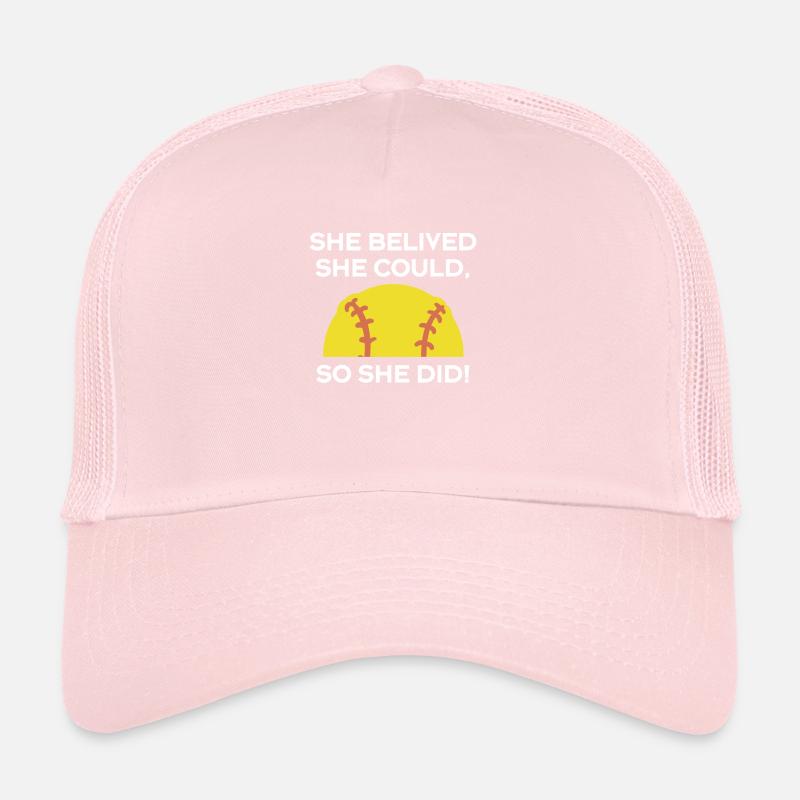 She Belived She Could So She Did Softball Shirt Trucker Cap