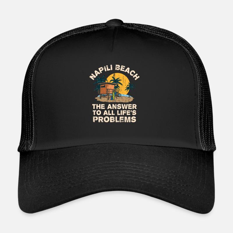 Napili Beach Answer To All Life's Problems Trucker Cap