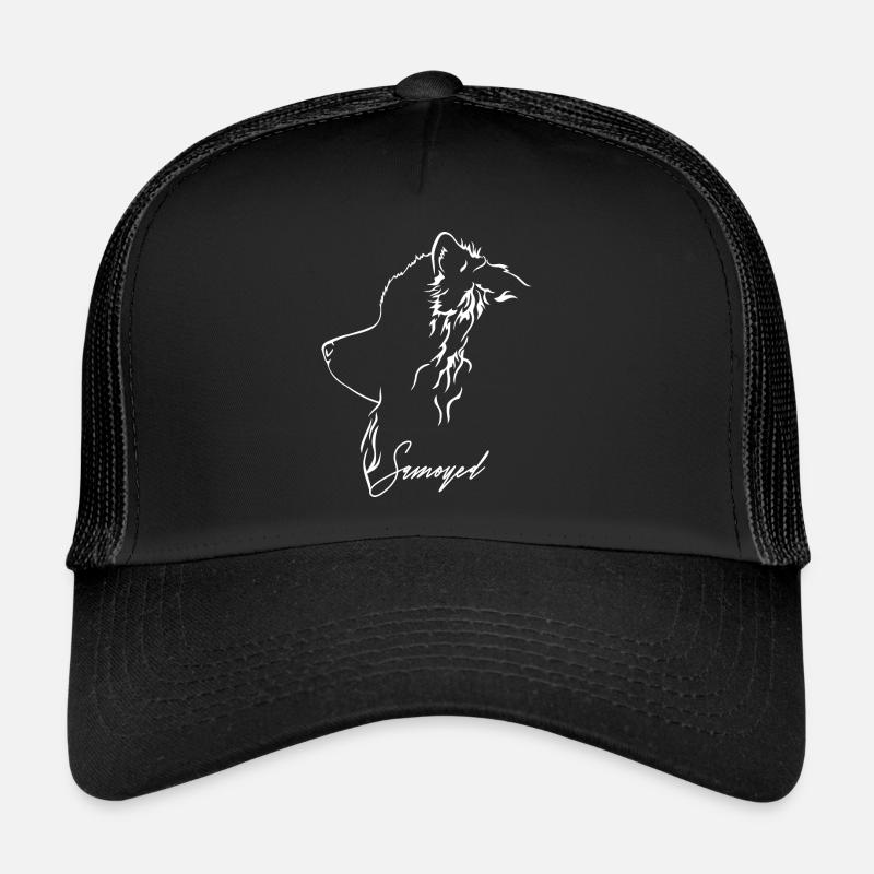 SAMOYED Profil Chiens Chien Wilsigns - Casquette trucker  - noir/noir