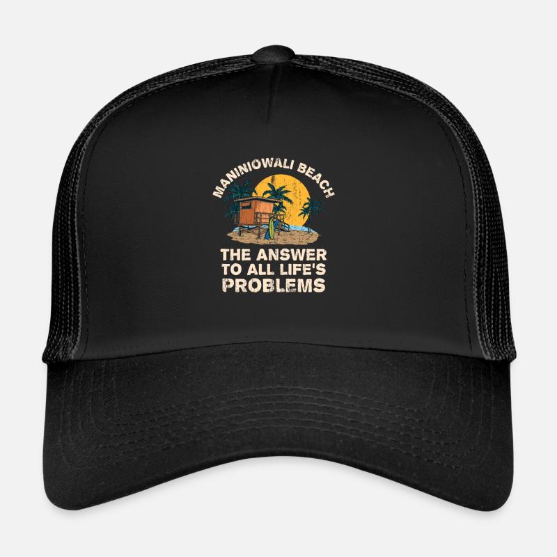 Maniniowali Beach Answer To All Life's Problems - Trucker Cap - black/black