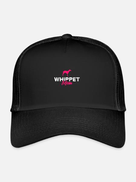 Whippet mom - Trucker Cap - Schwarz/Schwarz - Vorne