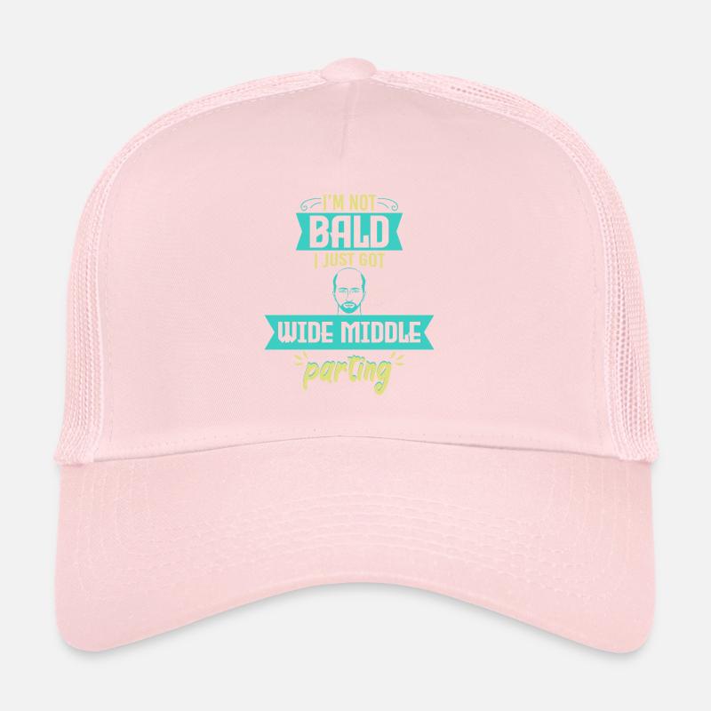 Bald Just Wide Middle Parting Trucker Cap