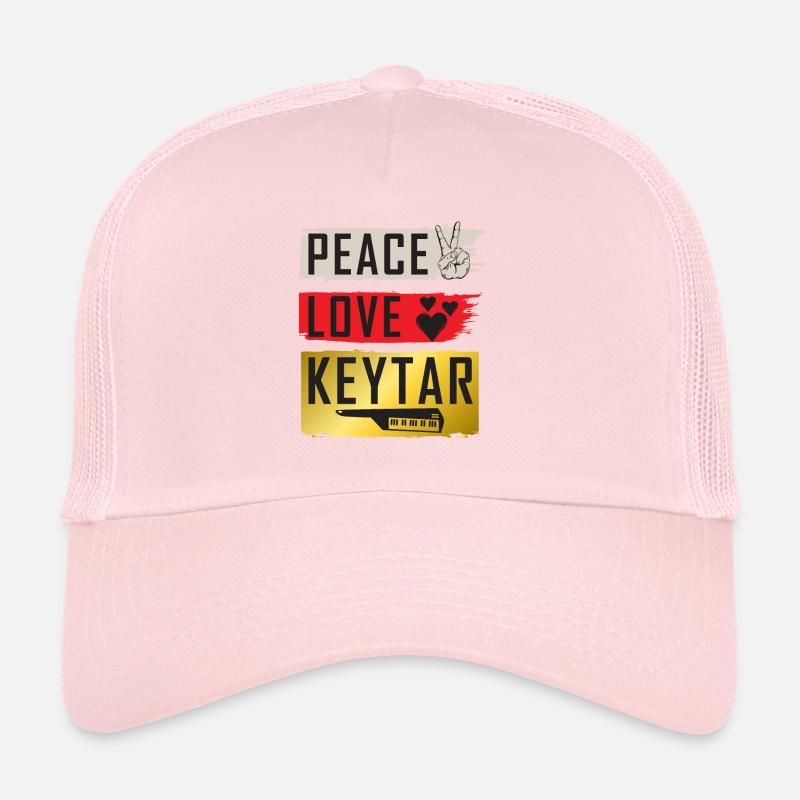 Peace Love Keytar Jouer de la musique Keytar Casquette trucker 