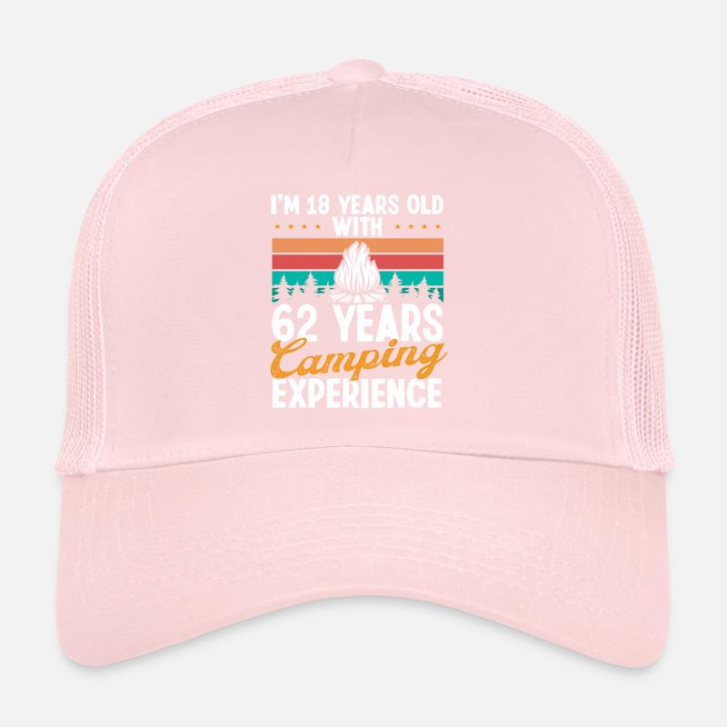 80 Year Old Camper Mountains Camping 80 Birthday Trucker Cap
