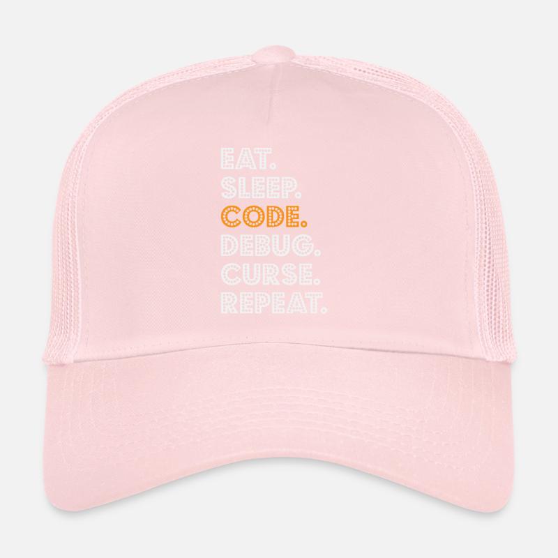 Eat Sleep Code Debug Curse Répéter Programmeur Coder Casquette trucker 