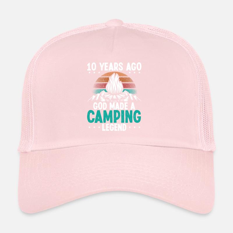 10 Year Old Camping Legend Scout 10Birthday Camper Trucker Cap