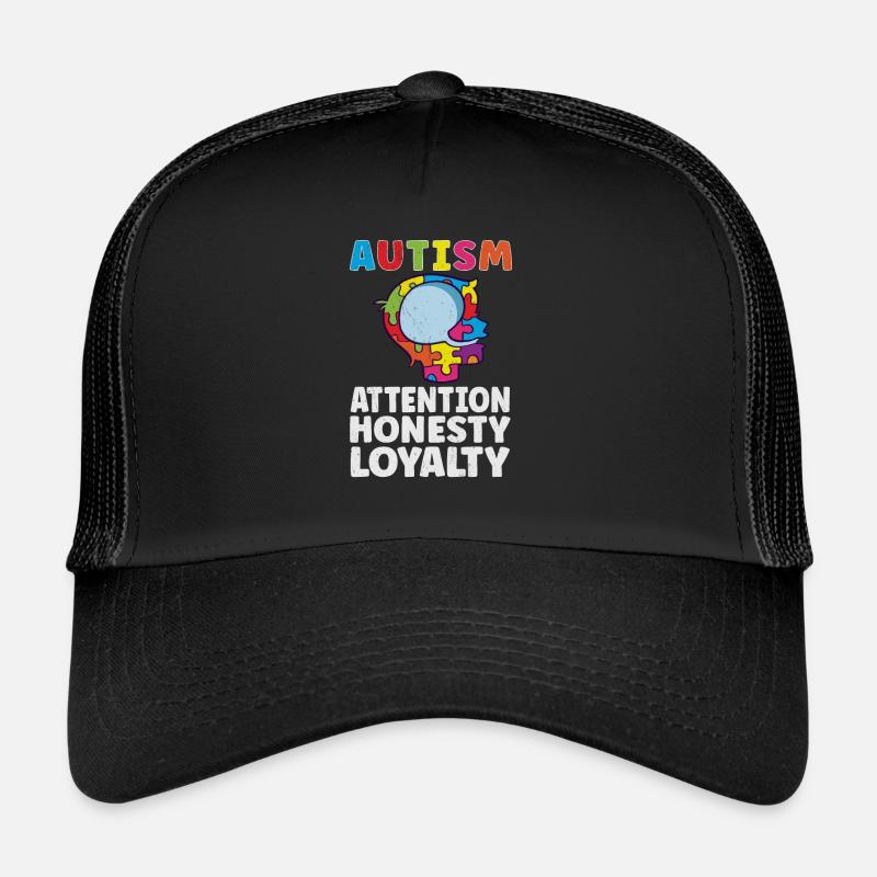 Autism Awareness Autism Disease Autistic Gift - Trucker Cap - Schwarz/Schwarz