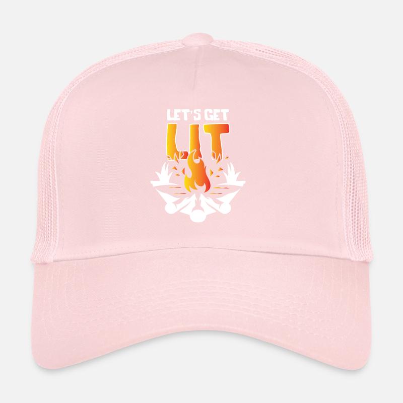 Lets Get Lit Campfire Trucker Cap