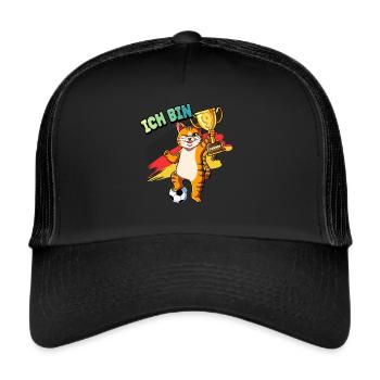 9. Geburtstag Ich bin 9 Jahre Fußball Junge - Trucker Cap - Schwarz/Schwarz - Vorne