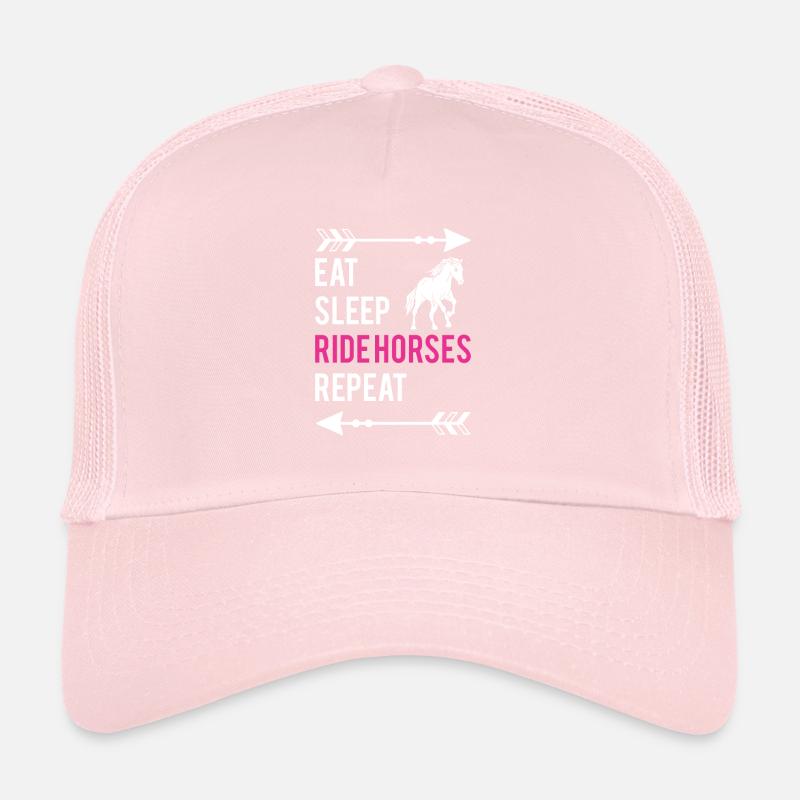 Manger Sleep Ride Chevaux Répéter Chemise Cavalier Casquette trucker 
