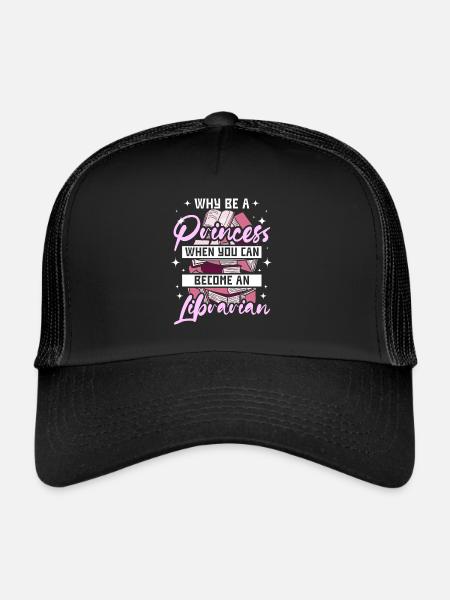 Femme princesse bibliothécaire - Casquette trucker  - noir/noir - Devant