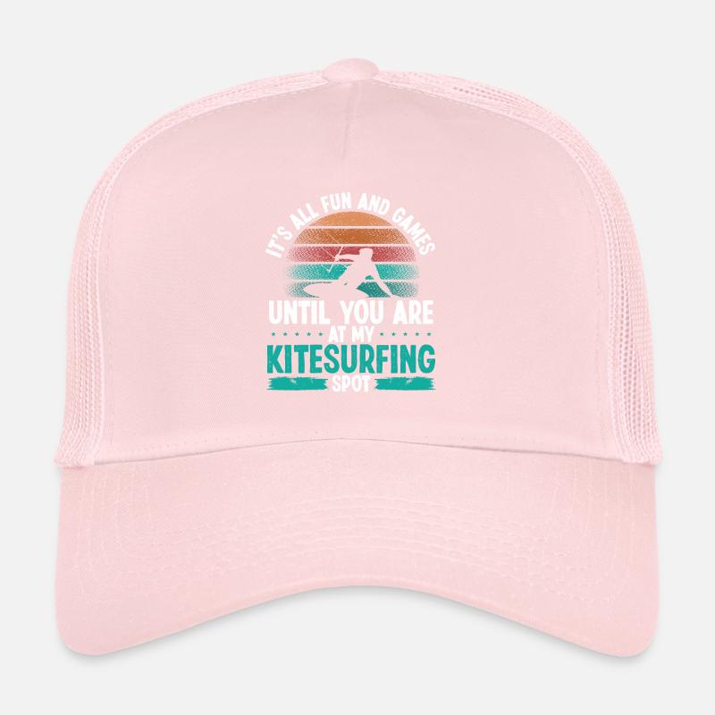 Kiteboarder all Fun and Games Kitesurfer Spot Kite Trucker Cap