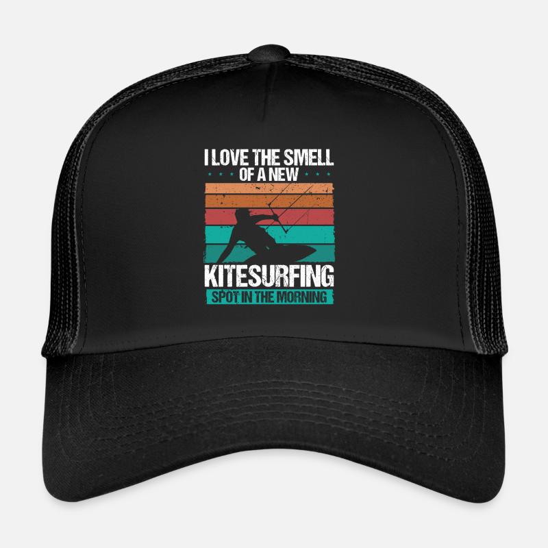 Kiteboarder Kitesurfing Spot Retro Kitesurf Kite Trucker Cap