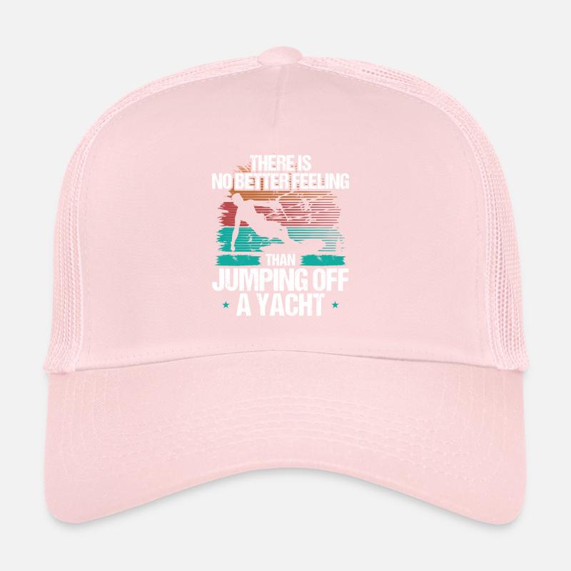 Kiteboarder Jumping off a Yacht Vintage Kite Trucker Cap