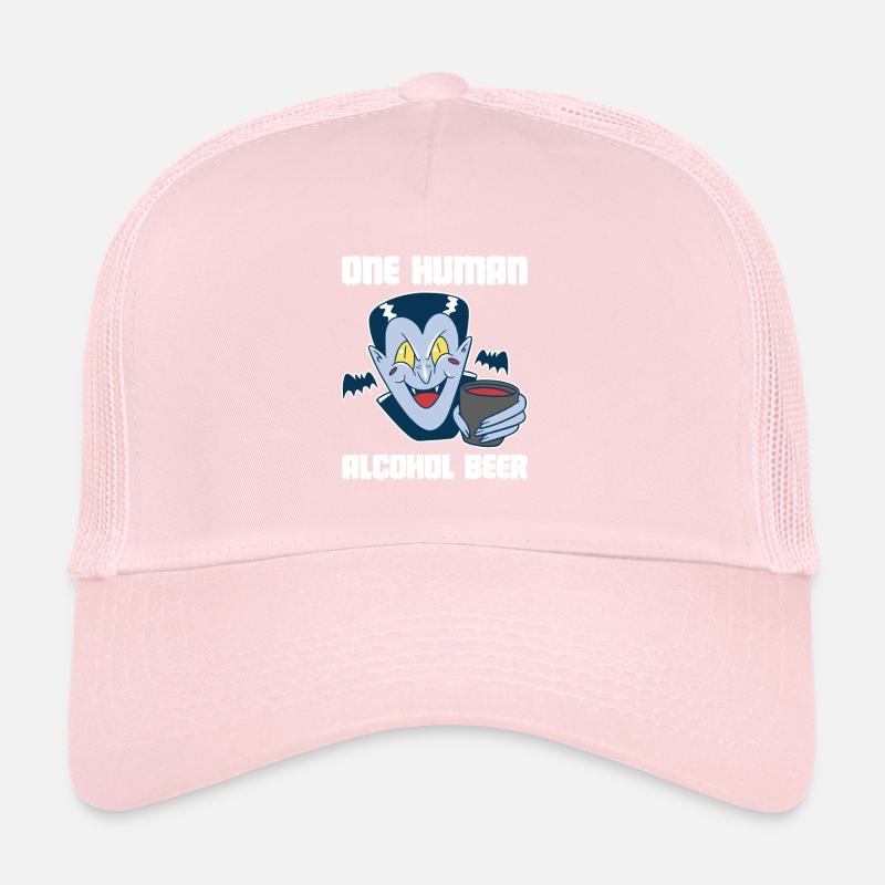 One Human Alcohol Beer Vampire Shirt Trucker Cap