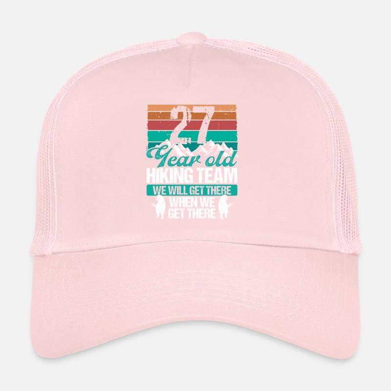 27 Birthday Sloth Hiking Mountains 27 Year Old Trucker Cap