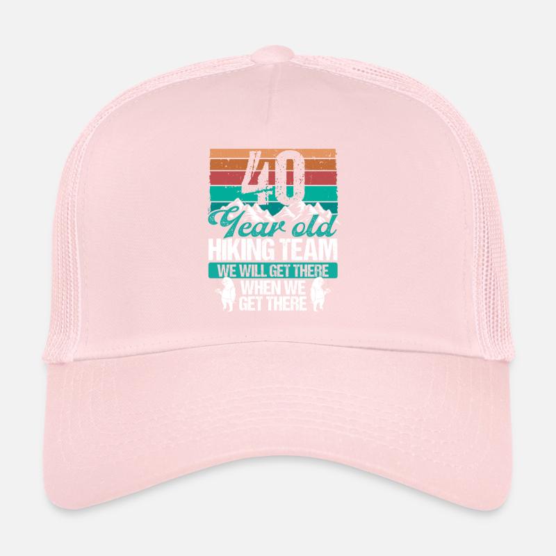 40 Birthday Sloth Hiking Mountains 40 Year Old Trucker Cap