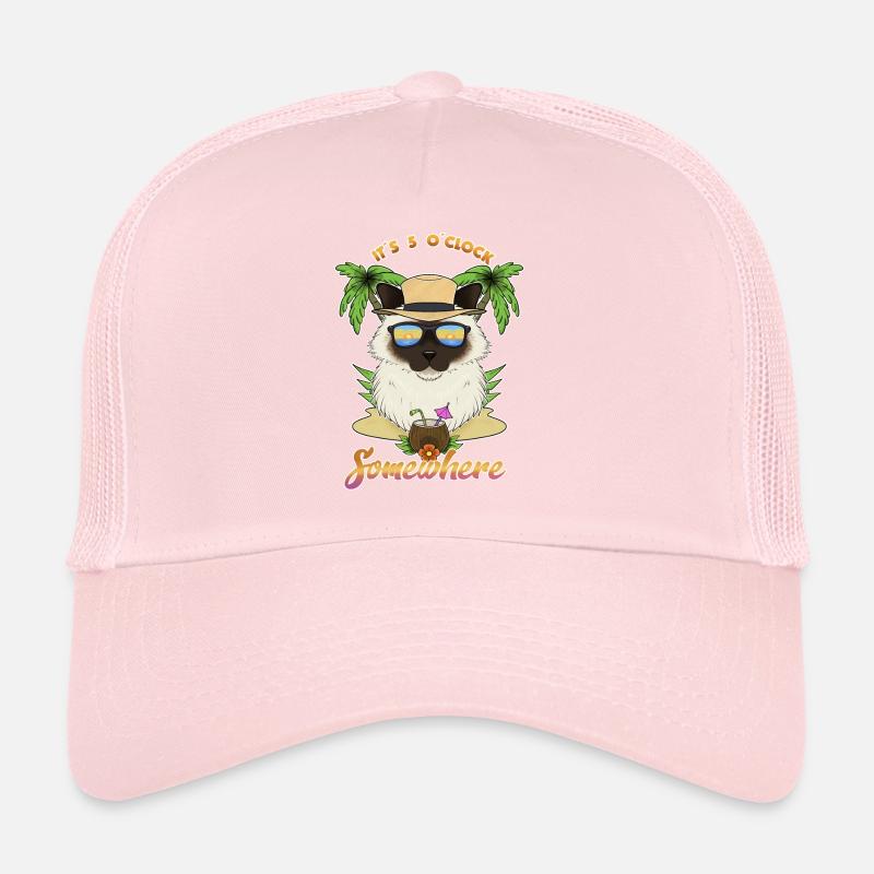 C’est 5 OClock Somewhere Drinking Burman Cat Casquette trucker 