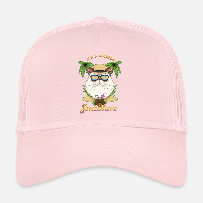 It Is 5 OClock Somewhere Drinking Himalayan Cat Trucker Cap