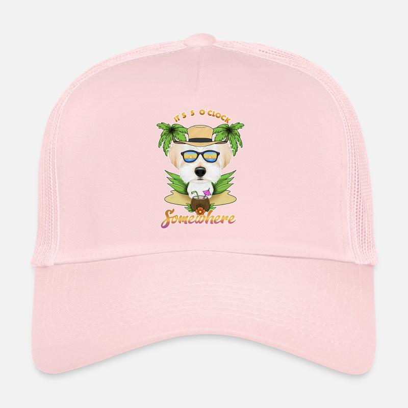 It Is 5 OClock Somewhere Drinking Maltese Trucker Cap