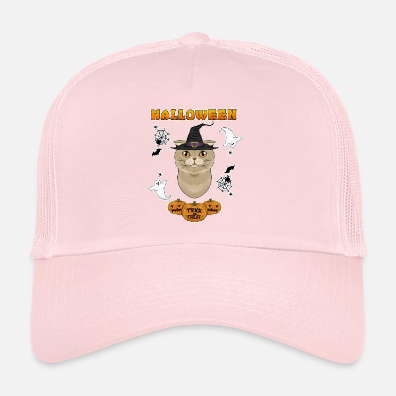Scottish Fold Cat Lover I Joyeux Halloween Casquette trucker 
