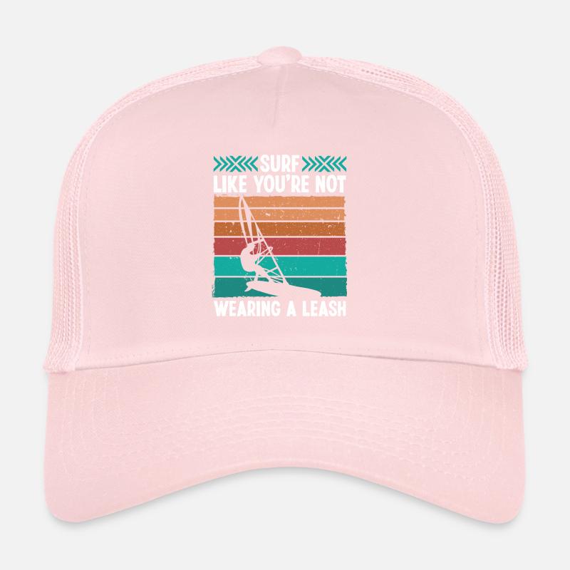 Windsurfing Vintage Wearing Leash Retro Windsurfer Trucker Cap