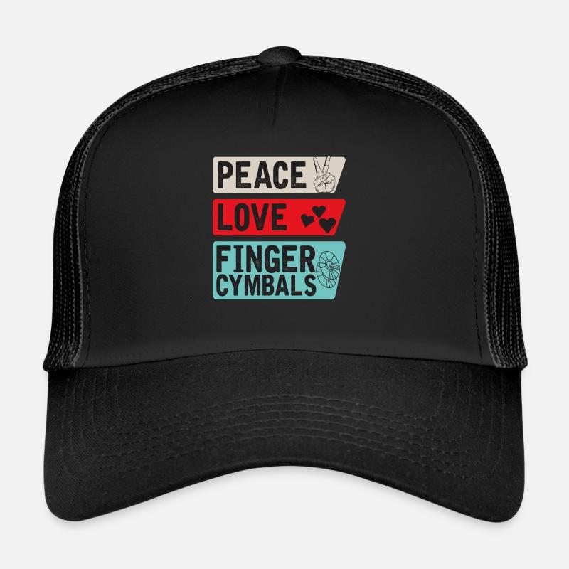 Peace Love Finger Cymbals Belly Dance Trucker Cap