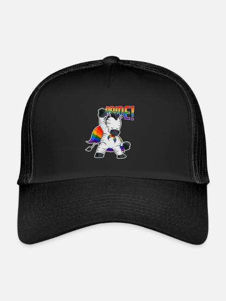 Zebra I LGBTQ Flag I Rainbow Flag I Gay Pride - Trucker Cap - black/black - Front