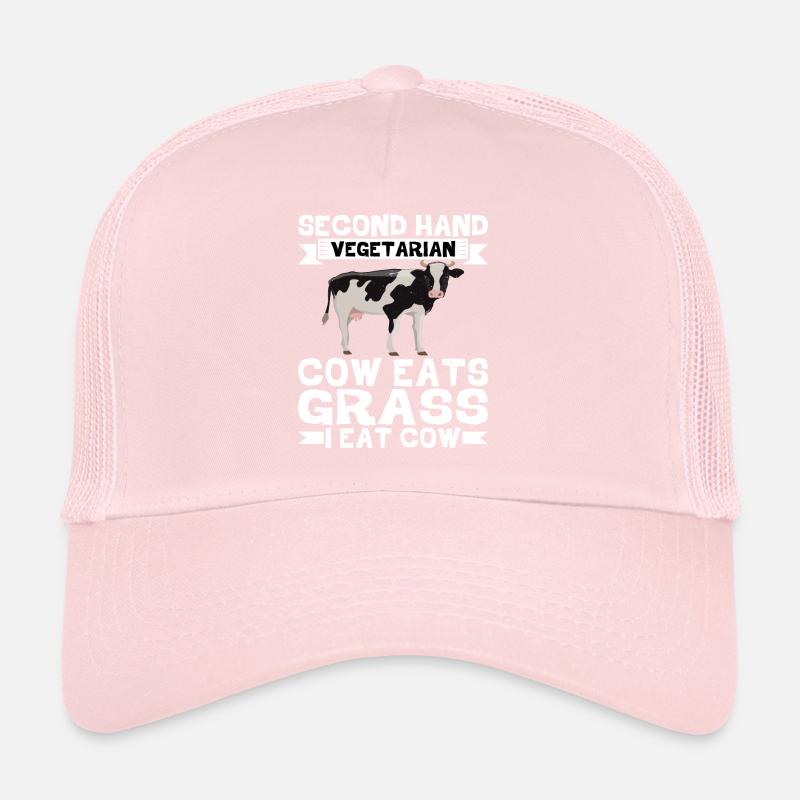 Second Hand Vegetarian, Cow Eats Grass, I Eat Cow2 Trucker Cap