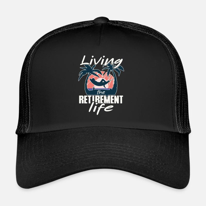 Vivre la vie de retraité, retraité dans un hamac Casquette trucker 