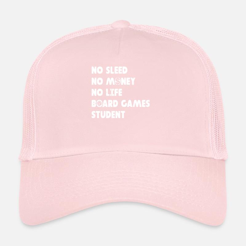 Pas de sommeil pas d’argent pas de vie Jeux de société Dés d’étudiants Casquette trucker 