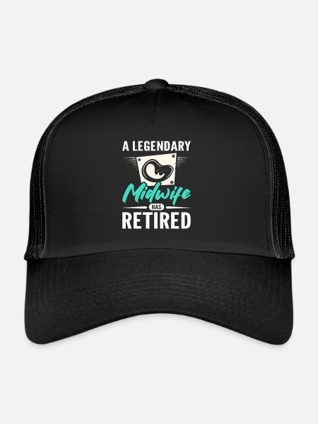 Une sage-femme légendaire a pris sa retraite - Casquette trucker  - noir/noir - Devant