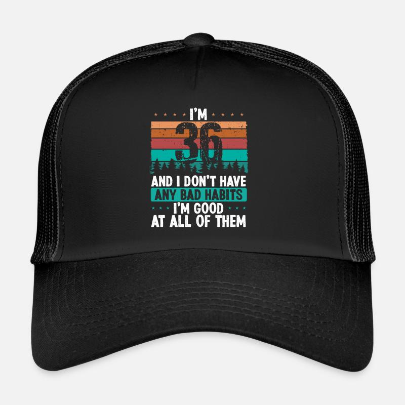 Anniversaire de 36 ans Drôle d’humour 36 anniversaire Casquette trucker 
