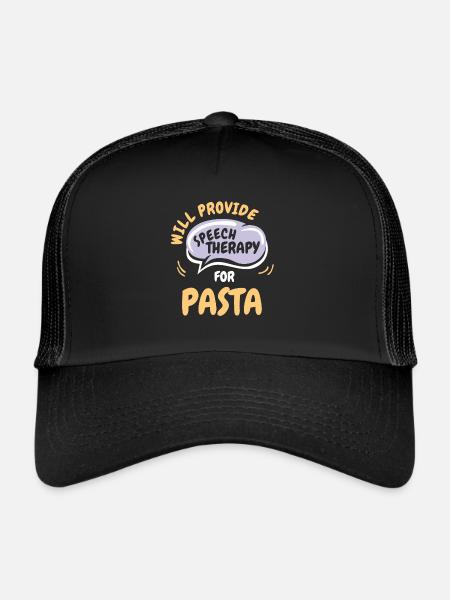 Provide Speech Therapy for Pasta Funny Speech - Trucker Cap - black/black - Front