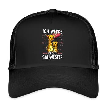 Ich Werde Große Schwester - Trucker Cap - Schwarz/Schwarz - Vorne