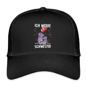Ich Werde Große Schwester - Trucker Cap - Schwarz/Schwarz - Vorne