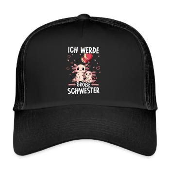 Ich Werde Große Schwester - Trucker Cap - Schwarz/Schwarz - Vorne