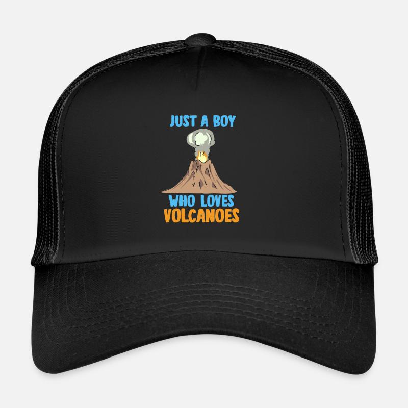 Junge Der Vulkane Liebt Rockhounding Geologe - Trucker Cap - Schwarz/Schwarz