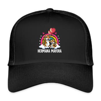Große Schwester Tiger - Trucker Cap - Schwarz/Schwarz - Vorne