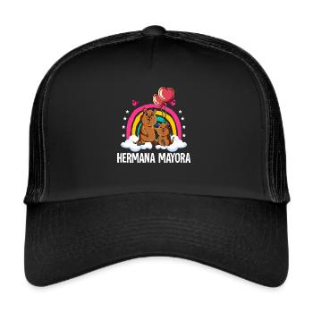 Große Schwester Quokka - Trucker Cap - Schwarz/Schwarz - Vorne