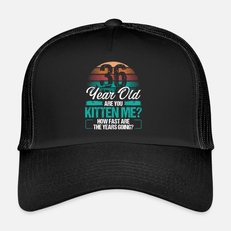 36 ans drôle de chat propriétaire idée d’anniversaire chaton Casquette trucker 